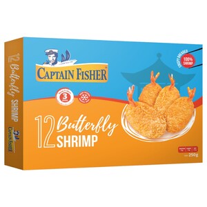 Captain Fisher Frozen Butterfly Shrimps 12 Pieces 250G