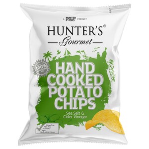 Hunter's Gourmet Hand Cooked Potato Chips Sea Salt And Cider Vinegar 125G