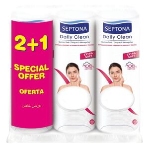 Septona Round Cotton Pads For Daily Make Up Cleaning - 120 Pieces