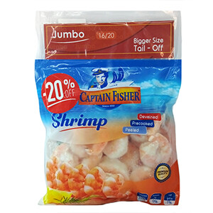 Captain Fisher Jumbo Shrimps 16/20 400G -20%Off