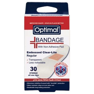 Optimal Bandage Embossed Clear Lite 30 Pieces