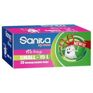 Sanita Biodegradable Trash Bags Small 15L 20 Pieces