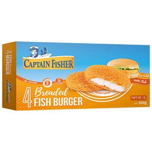 Captain Fisher Frozen Breaded Fish Burger 4 Pieces 300G