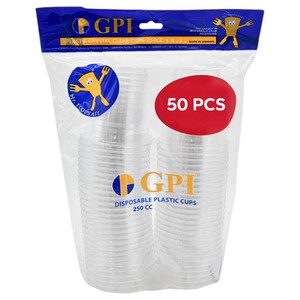 Gpi Disposable Plastic Cups 250Cc 50 Pieces