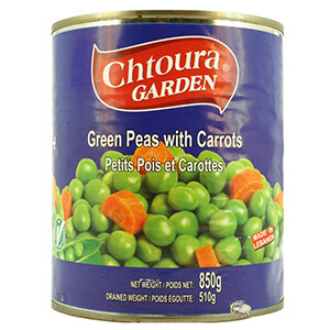 Chtoura Garden Green Peas & Carrot 850G