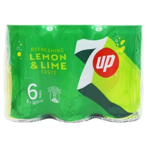 7Up Carbonated Drink 185Ml X6