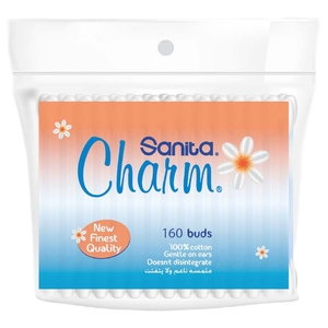 Sanita Charm Cotton Buds Bag 160 Pieces