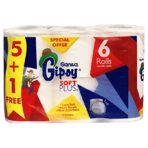 Gipsy Soft Plus Toilet Paper Rolls 5+1 Free