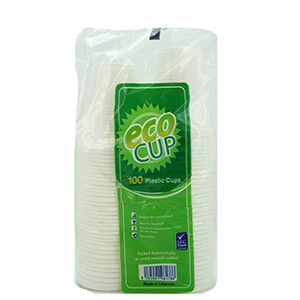 Eco Cups White 100Pcs