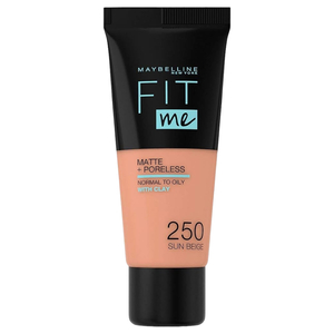 Maybelline New York Fit Me Foundation Matte + Poreless 250 Sun Beige 30Ml
