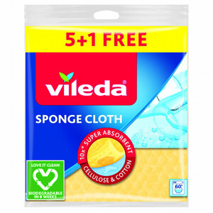 Vileda Sponge Cloth 5+1 Free