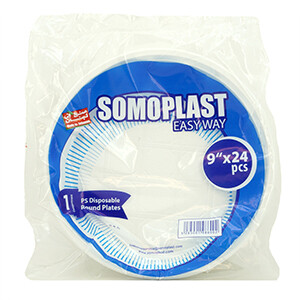 Somoplast Dish 9Inch Round Plate 24Pcs