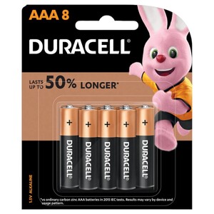 Duracell Battery 50% Longer Aaa 8 Pieces