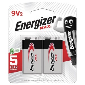 Energizer Battery Max 9V 2 Pieces