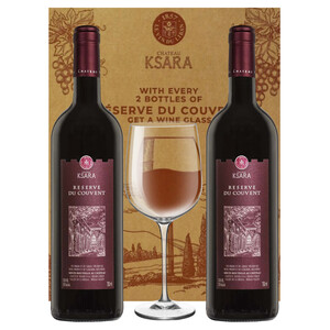 Ksara Reserve Du Couvent 2 Pieces 75Cl + Wine Glasses