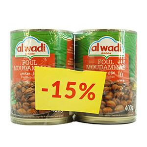 Wadi Al Akhdar Foul Moudammas 400G*2 -15%Off
