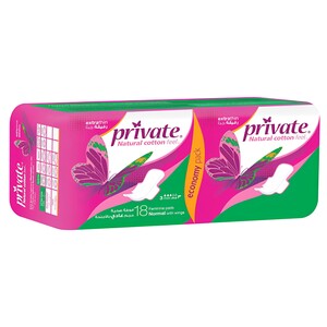 Private Feminine Pads Extra Thin Normal 18 Pieces