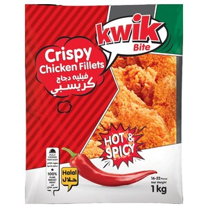 Kwik Bite Frozen Crispy Chicken Fillet Hot & Spicy 16-22 Pieces 1Kg