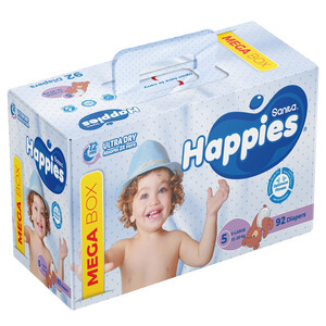 Happies Diapers Mega Box Size 5 12-20Kg 92 Pieces