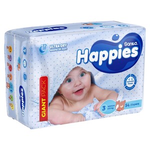 Happies Diapers Giant Pack Size 3 5-9Kg 54 Pieces