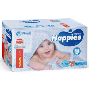 Happies Diapers Value Box Size 3 5-9Kg 92 Pieces
