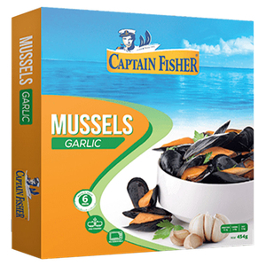 Captain Fisher Frozen Mussels Garlic 454G