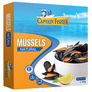 Captain Fisher Frozen Mussels Natural 454G