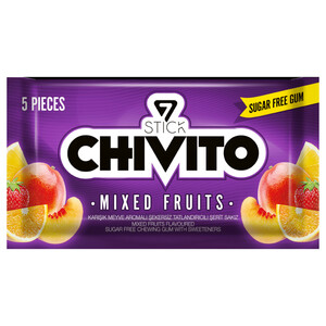 Chivito Gum Mixed Fruits Sugar Free 5 Pieces 8.5G