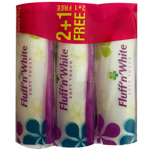 Fluff'n White Cotton Round Pads 75S 2+1Free