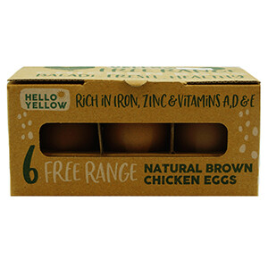 Hello Yellow Chicken Eggs Natural Brown 6 Pieces