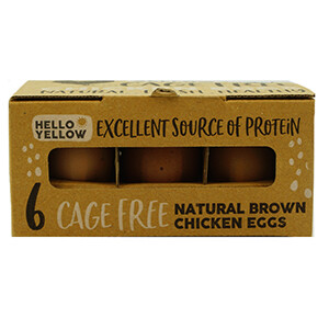 Hello Yellow Chicken Eggs Natural Brown 6 Pieces