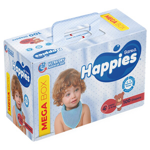 Happies Diapers Mega Box Size 4 8-16Kg 100 Pieces