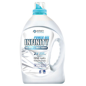 Infinity Power Gel Liquid Laundry Detergent For Bright & White Fabrics 3L