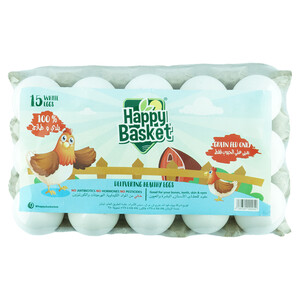 Happy Basket White Eggs 15Pcs