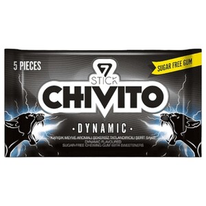 Chivito Stick Dynamik Gum Sugar Free 5 Pieces 8.5G