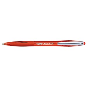 Bic Atlantis Retractable Red Pen 0.4Mm