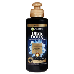 Ultra Doux Shine Booster Leave In Cream Black Charcoal & Nigella Seed Oil 200Ml
