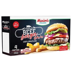 Maxim's Frozen Beef Burger 4 Pieces 400G
