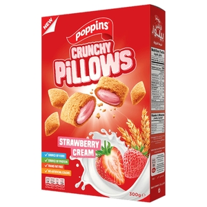 Poppins Crunchy Pillows Strawberry Cream 300G