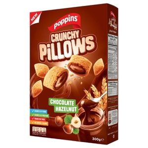 Poppins Crunchy Pillows Chocolate & Hazelnut Cream 300G