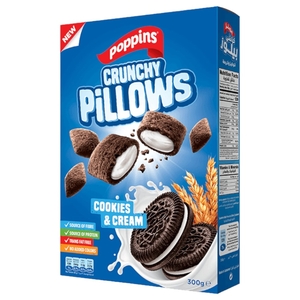 Poppins Crunchy Pillows Cookies & Cream 300G