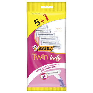 Bic Razor Twin Lady Pouch Neutral 5 Pieces + 1 Free