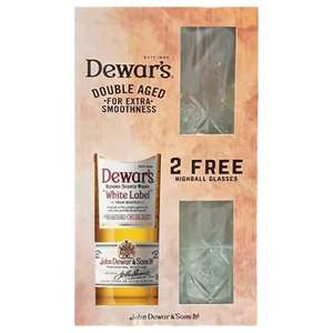 Dewars White Label 75Cl +2 Free Highball Glasses