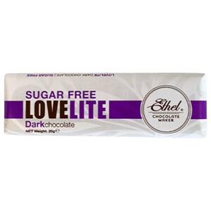 Ethel Lovelite Dark Chocolate Sugar Free 25G
