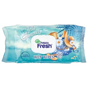 Happy Fresh Wet Wipes Hello Summer 100 Pieces