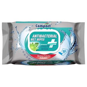 Ultra Compact Antibacterial Wet Wipes Lime 100 Pieces