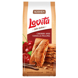 Roshen Lovita Cookies Cherry And Vanilla 168G