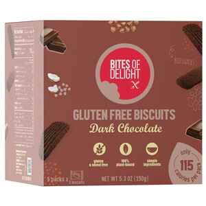 Bites Of Delight Gluten Free Dark Chocolate Biscuits X5 150G