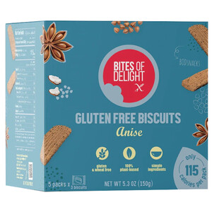 Bites Of Delight Gluten Free Anise Biscuits X5 150G