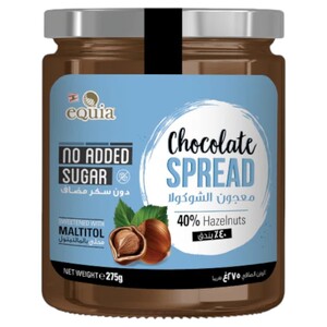 eQuia Chocolate Spread Hazelnut 40% No Added Sugar 275G